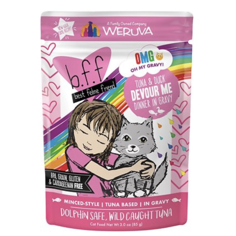 B.F.F. OMG Gravy! Tuna and Duck Devour Me in Gravy Wet Cat Food Pouch