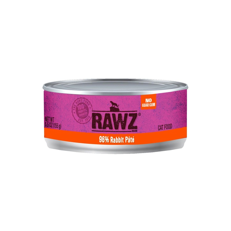 Rawz Rabbit Pate Wet Cat Food|5.5 oz|3 oz