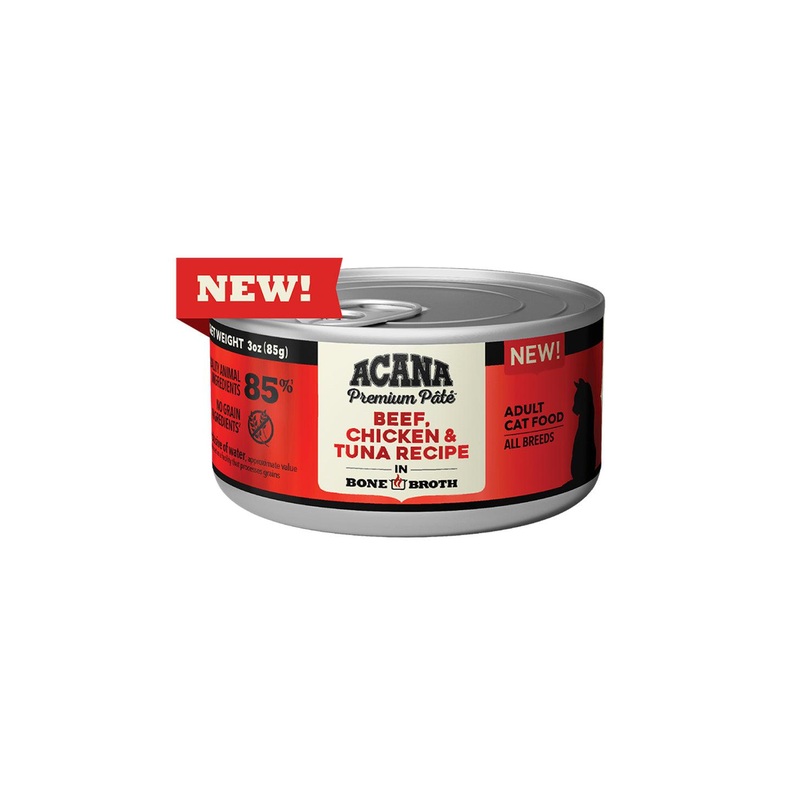 Acana Premium Pate Beef, Chicken, and Tuna Wet Cat Food