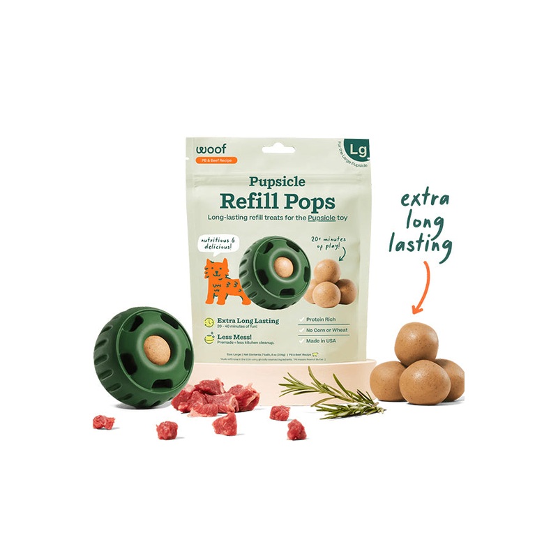 Woof Pupsicle Beef and Peanut Butter Refill Pops