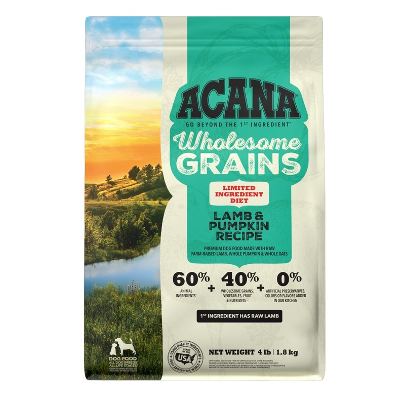Acana Wholesome Grains LID Dry Dog Food - Lamb & Pumpkin - 4lb Bag