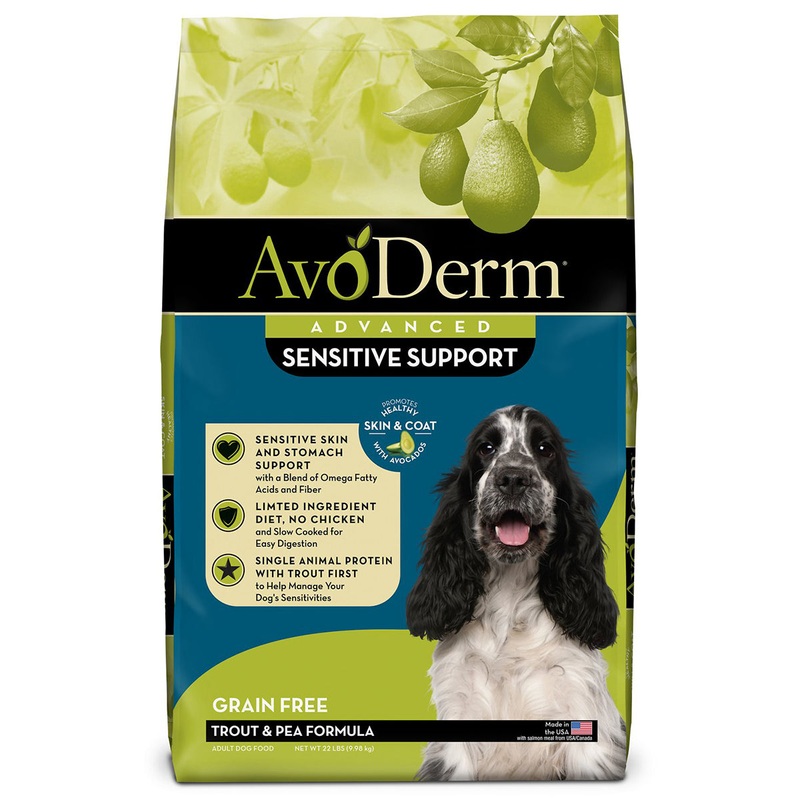 AvoDerm Advanced Sensitive Support Dry Dog Food - Trout & Pea - 22lb Bag