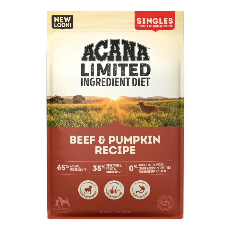 Acana LID Singles Dry Dog Food - Beef & Pumpkin - 13lb Bag