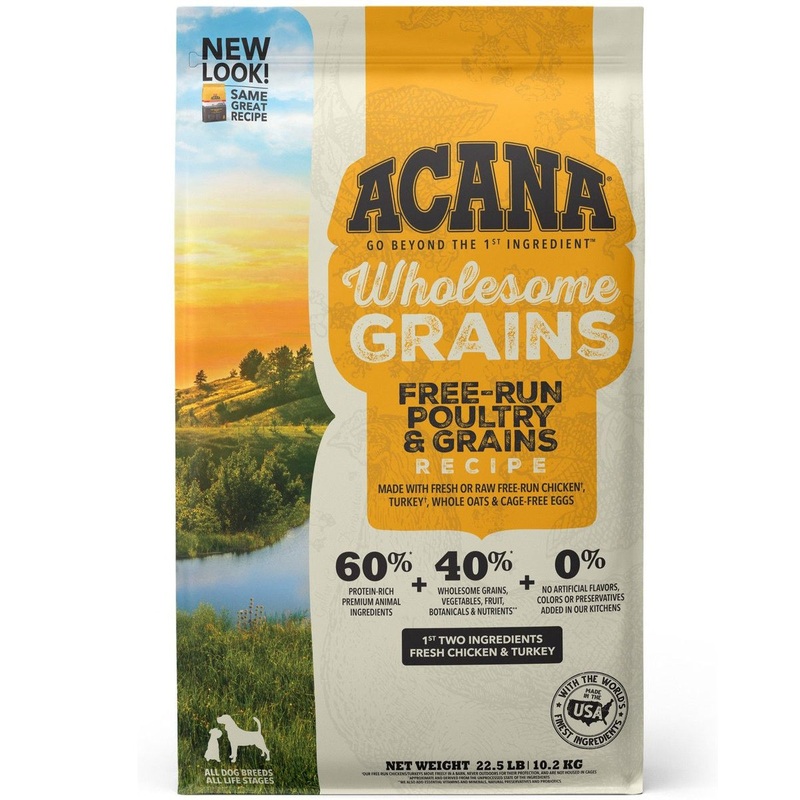 Acana Wholesome Grains Dry Dog Food - Free Run Poultry - 22lb Bag