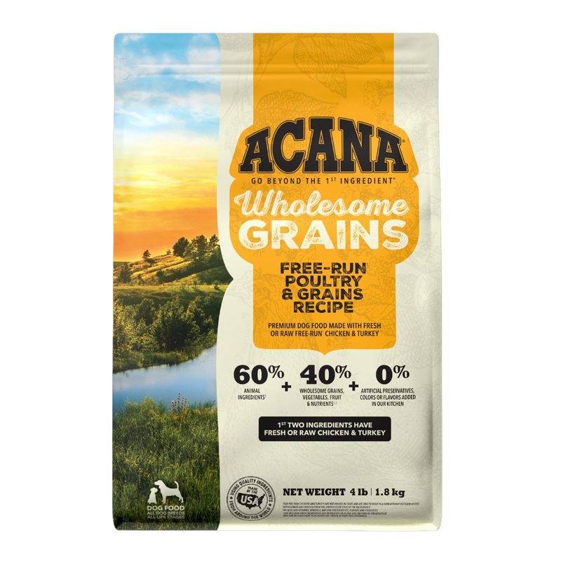 Acana Wholesome Grains Dry Dog Food - Free Run Poultry - 4lb Bag