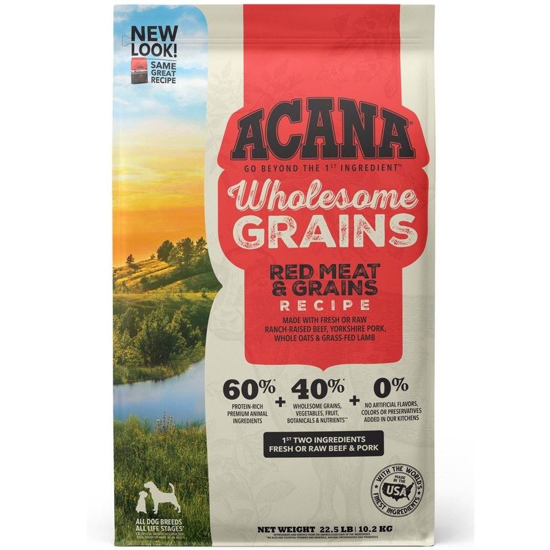 Acana Wholesome Grains Dry Dog Food - Red Meat Beef, Pork, & Lamb - 22lb Bag