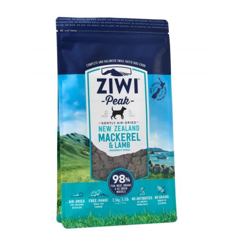 Ziwi Peak Air-Dried Dog Food - Mackerel & Lamb - 2.2lb Bag
