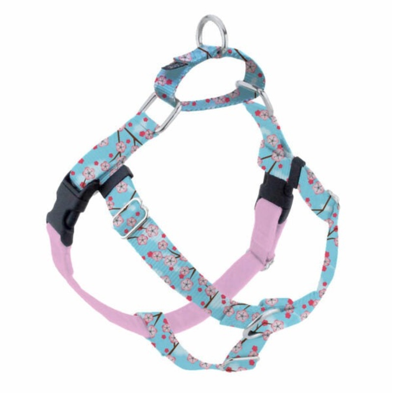 2 Hounds Design Freedom No Pull Dog Harness - X-Small 5/8 x 14-20 - Cherry Blossoms