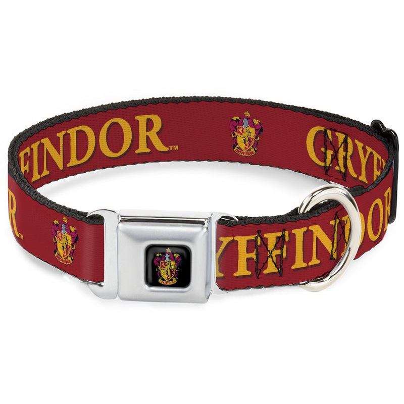 Buckle-Down Dog Collar - Harry Potter GRYFFINDOR & Crest Black/Red WL 20-31 , 1.5