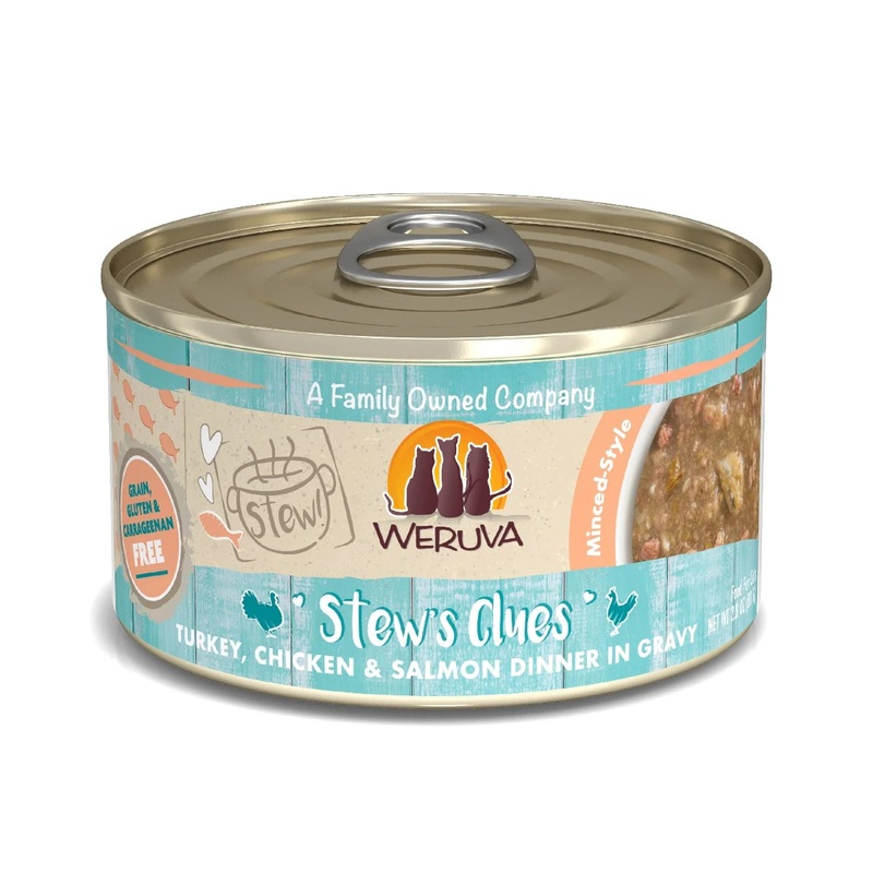 Weruva Turkey, Chicken & Salmon Dinner in Gravy Wet Cat Food, 2.8oz
