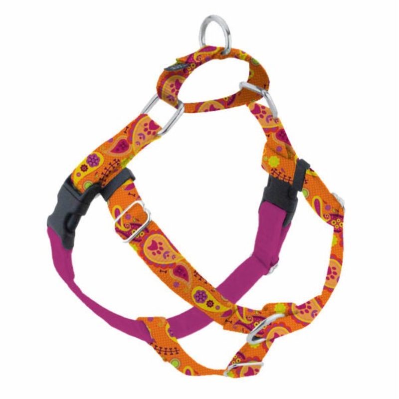 2 Hounds Design Freedom No-Pull Dog Harness - Large 1 x 32-36 - Orange Paisley