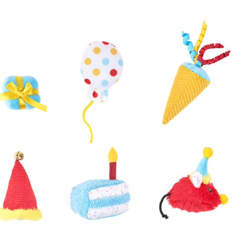 ZippyClaws Birthday Party Cat Toy - 6pk