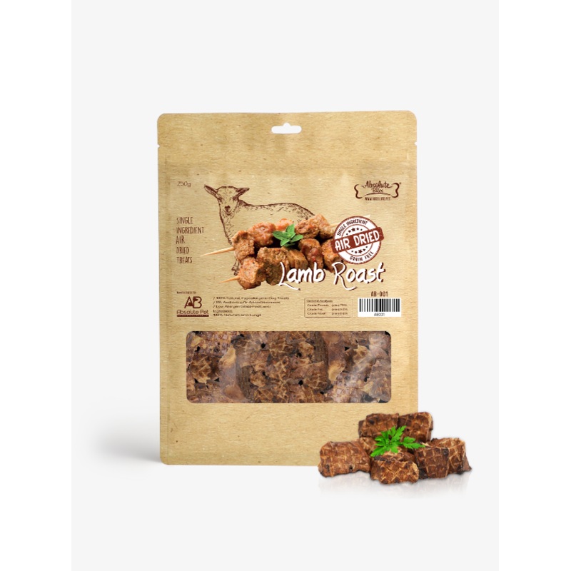 Absolute Bites Air Dried Lamb Roast Dog Treats 250g