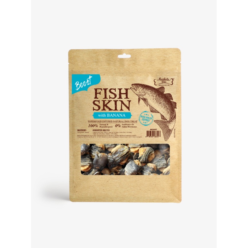 Absolute Bites Fish Skin With Banana Dog Treats 450g