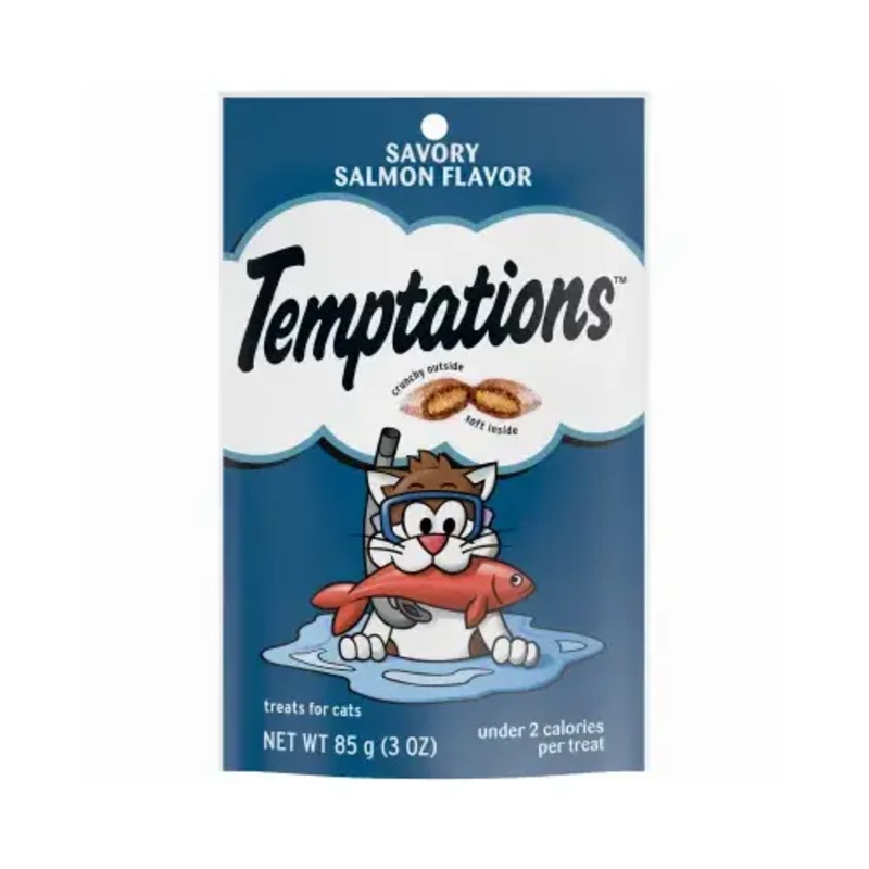 AMERICAN DISTRIBUTION & MFG CO 10162833 Temptations Cat Treats, Savory Salmon, 3-oz.