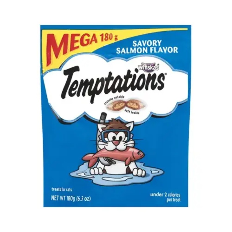 AMERICAN DISTRIBUTION & MFG CO E7230102 Temptations Cat Treats, Savory Salmon, 6.35-oz.