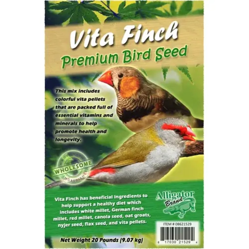 Alligator Brand 08621529 Vita Finch Premium Bird Seed 20-lbs
