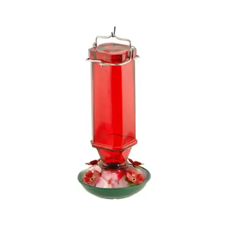 Audubon 24104 Bird Feeder, Hummingbird, Vintage Square, Ruby, 16-oz.