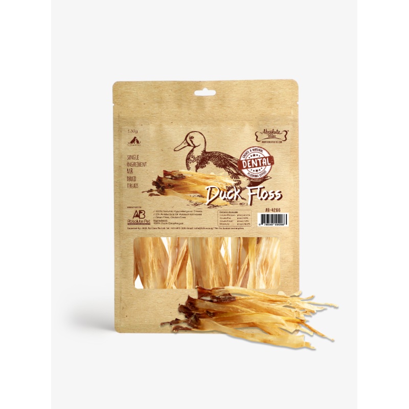 Absolute Bites Duck Floss Dog and Cat Treats 150g (Duck Esopagus)