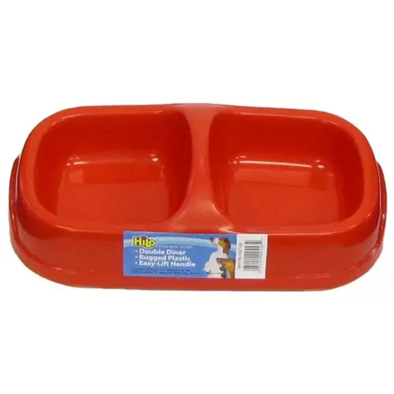 Hilo 00212H Dog Feeding Bowl, M, 8 oz Volume, 2-Compartment, Plastic, Dark Blue