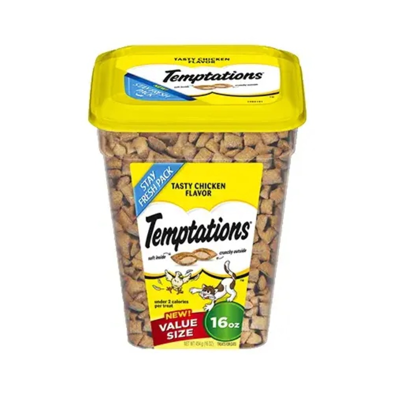 AMERICAN DISTRIBUTION & MFG CO 10755 Temptations Cat Treats, Tasty Chicken, 16-oz.