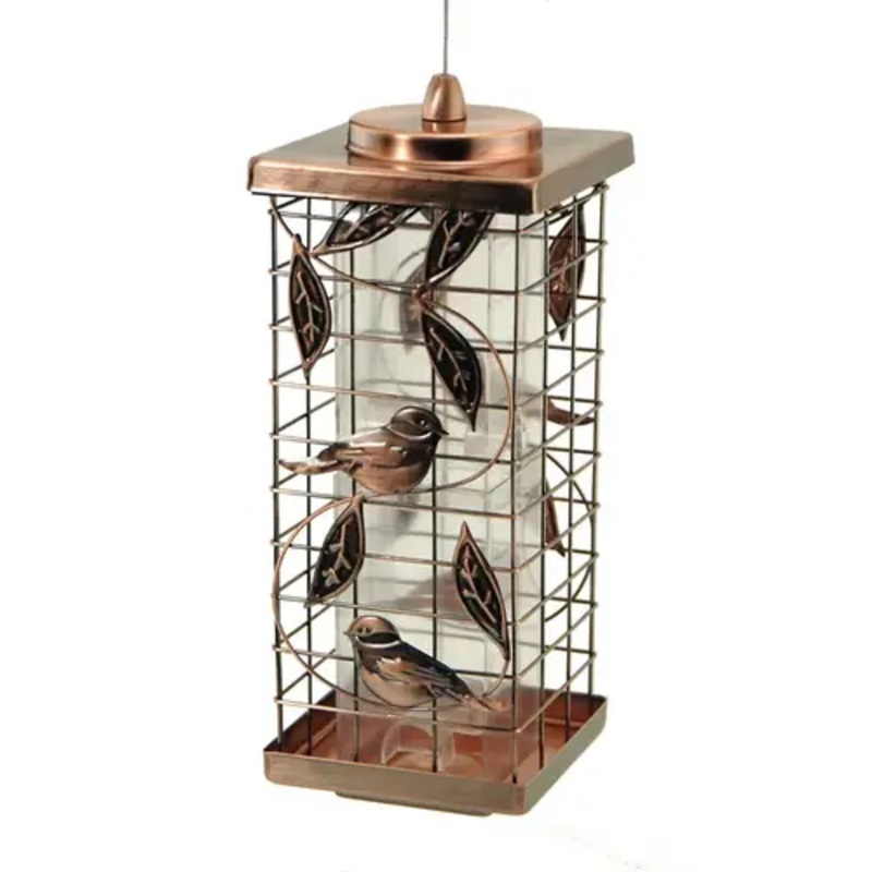 Audubon NA35329 Bird Feeder 1.75 lb Metal Tube 2 ports Clear/Copper