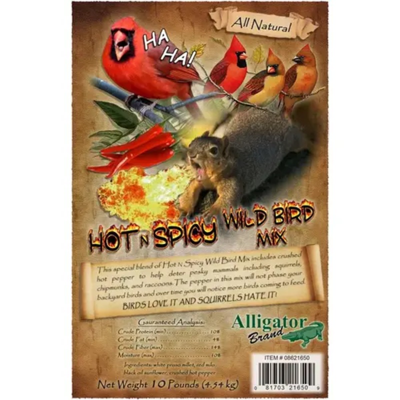 Alligator Brand 08621650 Hot N Spicy Wild Bird Mix 10-lbs