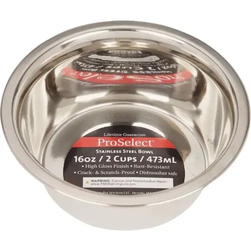 Boss Pet ZW150 16 ProSelect 16 Oz. Heavy Stainless Steel Mirror Finish Dog Bowl