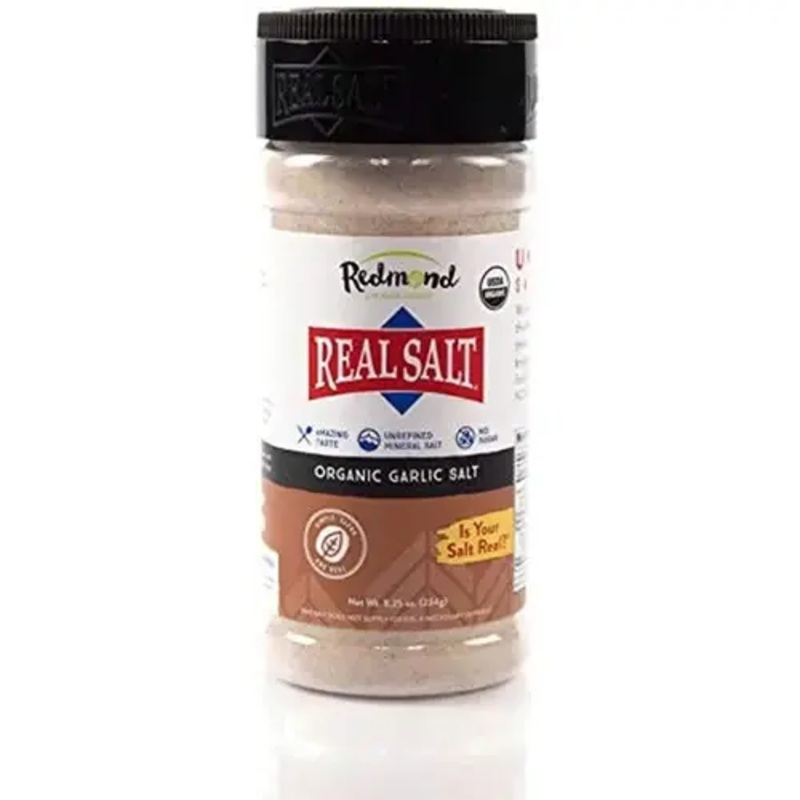 Redmond Minerals, Inc / Trophy Rock 10353 Redmond Real Garlic Salt 8.25oz Shaker (Human Grade)