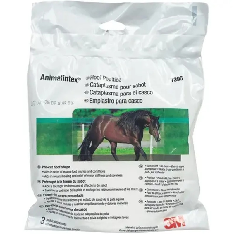 3M 084-1395 Animalintex Poultice Hoofed Shaped Pad - 5-1/2 X 5-1/2