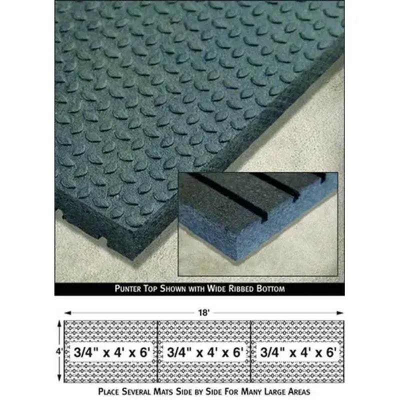 Alligator Brand 22610004-XCP34 Rubber Stall Mat 4' x 6' x 1/2 - pack of 34