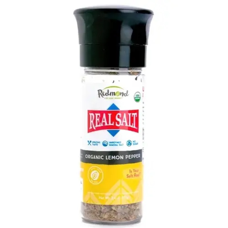 Redmond Minerals, Inc / Trophy Rock 10239 Redmond Human Organic Lemon Pepper Seasoning Grinder - 3.3 oz