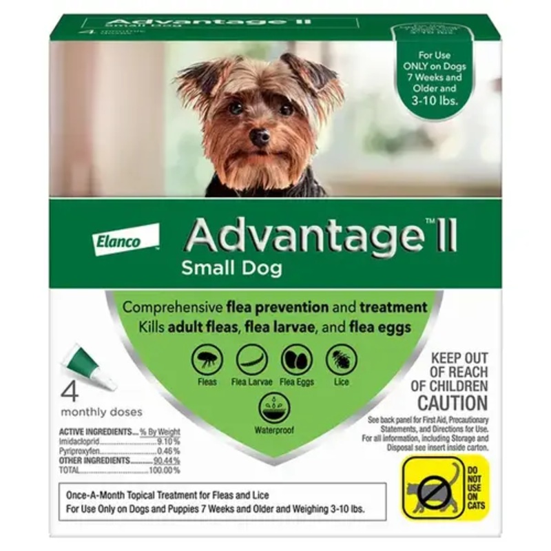 BAYER 81520240-AGD Flea Drops Advantage II Liquid Dog Imidacloprid/Pyriproxyfen 0.056 oz