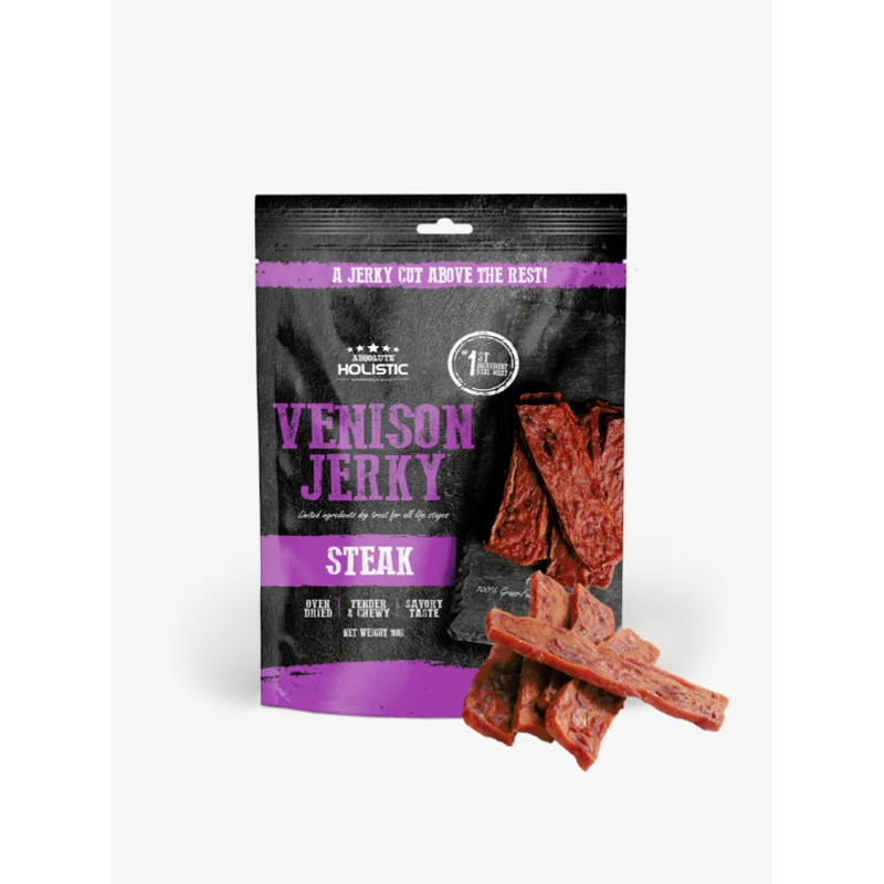 Absolute Holistic Jerky Limited Ingredient Dog Treat  Venison Steak (100g)