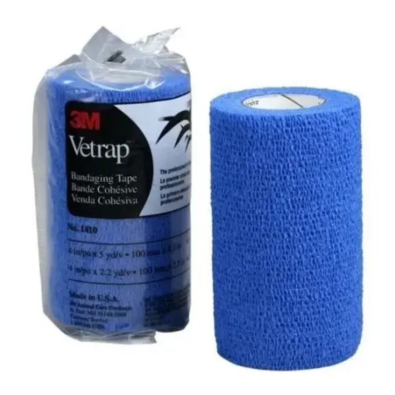 3M 1410B Vetrap Horse Bandaging Tape, Blue, 4-In. x 5-Yds.