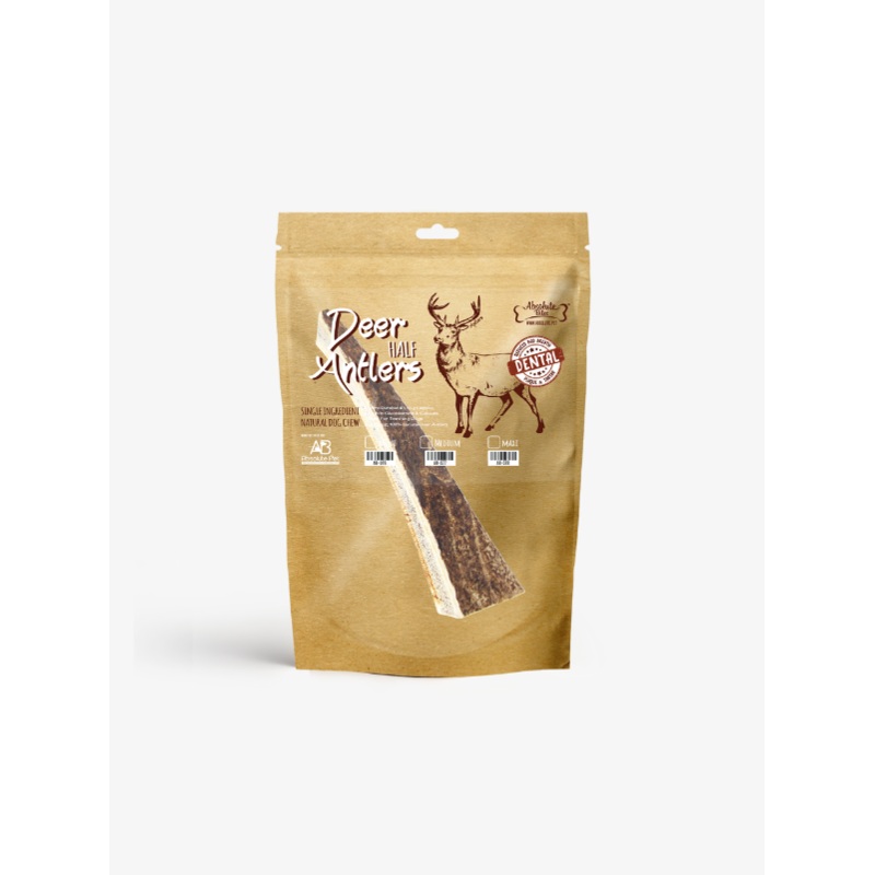 Absolute Bites Single Ingredient Dog Chew  Half Deer Antlers Dental Chew (Maxi)