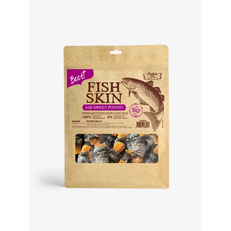 Absolute Bites Fish Skin With Sweet Potato Dog Treats 500g