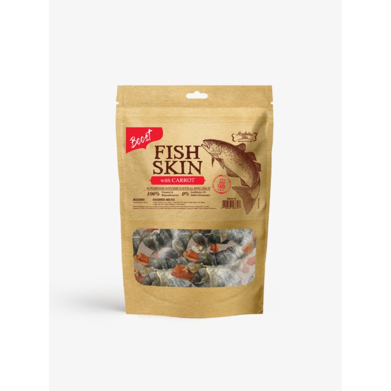 Absolute Bites Fish Skin With Carrot Dog Treats 450g