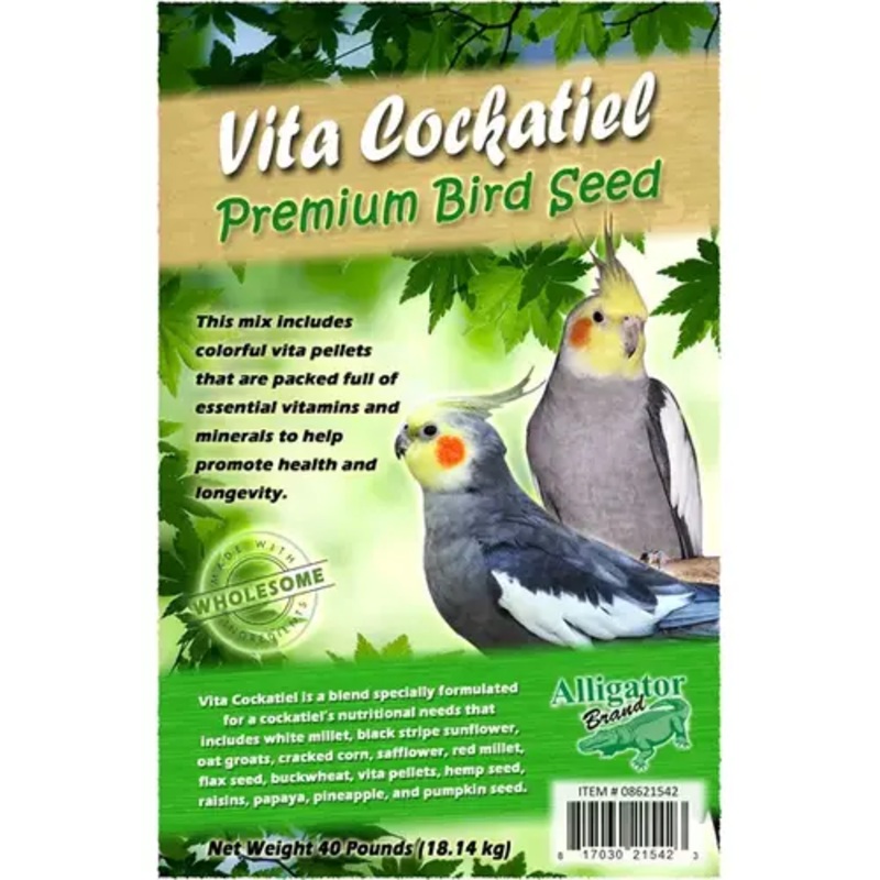 Alligator Brand 08621542 Vita Cockatiel Premium Bird Seed 40-lbs