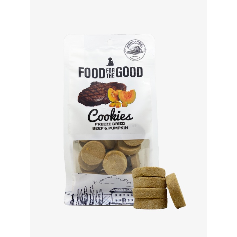 Food For The Good Freeze Dried Beef & Pumpkin Cookies Dog & Cat Treats 70g